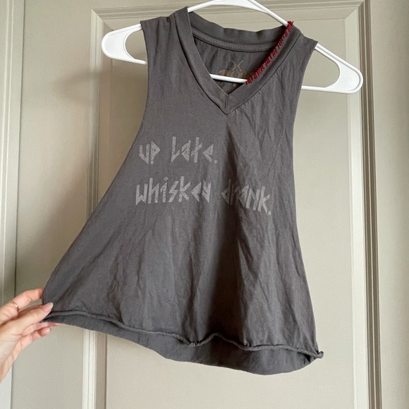Tribe Kelley Tops - Tribe Kelley custom up late whiskey drank Tank top
